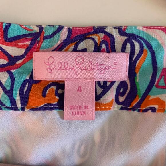 LILLY PULITZER Dress 4 Saemus What A Catch Beaded V-Neck Silk Lined‎ Side Zip - Picture 13 of 16